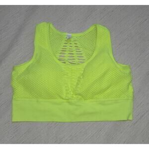 Seasum/No Tag Woman's Longline Neon Yellow Sports Bra Size XL